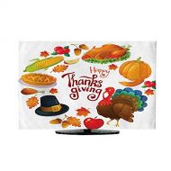 Miki Da Indoor tv covertv dust Cover 70 inch Round Frame with Thanksgiving icons4