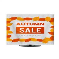 Miki Da Hanging Type tv Cover Autumn Sale Background Layout Decorate with Leaves for Shopping Sale or Promo Poster and Frame Leaflet or Web Banner Vector Illustration Template Orange and Y
