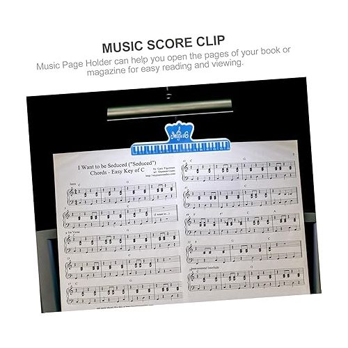 5pcs Sheet Music Folder Piano Gifts Piano Music Stand Adorable Page Marker Note Book Paper Clips Plastic Clips Piano Keyboard Abs Optional Instrument Supplies
