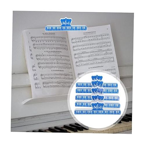  5pcs Sheet Music Folder Piano Gifts Piano Music Stand Adorable Page Marker Note Book Paper Clips Plastic Clips Piano Keyboard Abs Optional Instrument Supplies