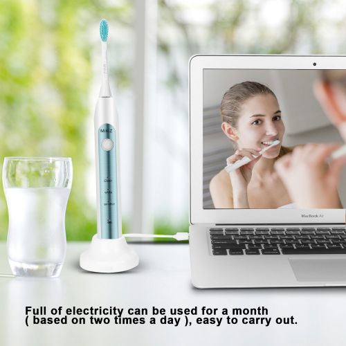  Mikiz Electric Toothbrush Sonic Rechargeable Toothbrushes Clean Tooth for Kids and Adults, Smart Timer 3 Modes...