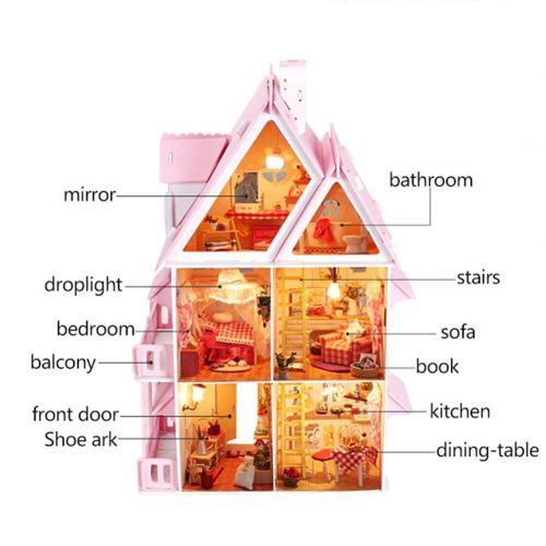  Mikolot mikolot 3D Puzzles Wooden Handmade Miniature Dollhouse DIY Kit Romantic Villa Series Dollhouses Accessories Best Valentine Gift for Women and Girls (Mermaid Tribe)