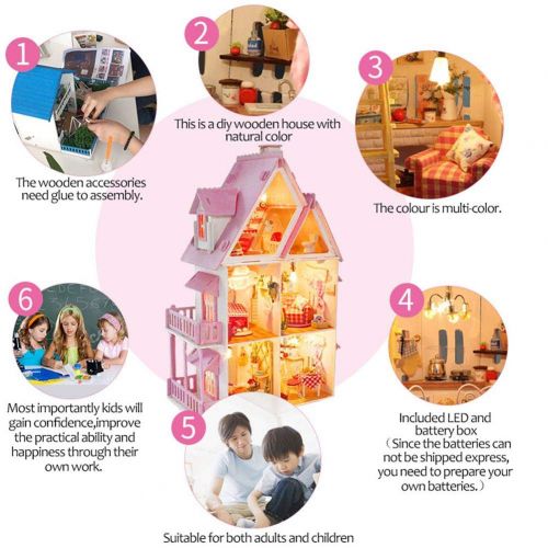  Mikolot mikolot 3D Puzzles Wooden Handmade Miniature Dollhouse DIY Kit Romantic Villa Series Dollhouses Accessories Best Valentine Gift for Women and Girls (Mermaid Tribe)