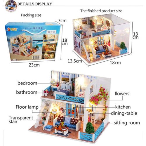  Mikolot mikolot 3D Puzzles Wooden Handmade Miniature Dollhouse DIY Kit Romantic Villa Series Dollhouses Accessories Best Valentine Gift for Women and Girls (Mermaid Tribe)