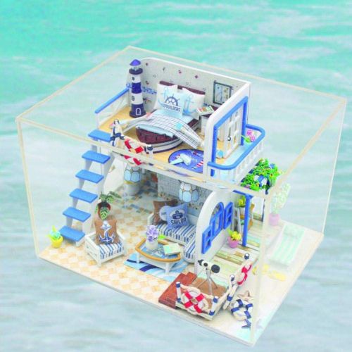  Mikolot mikolot 3D Puzzles Wooden Handmade Miniature Dollhouse DIY Kit Romantic Villa Series Dollhouses Accessories Best Valentine Gift for Women and Girls (Mermaid Tribe)