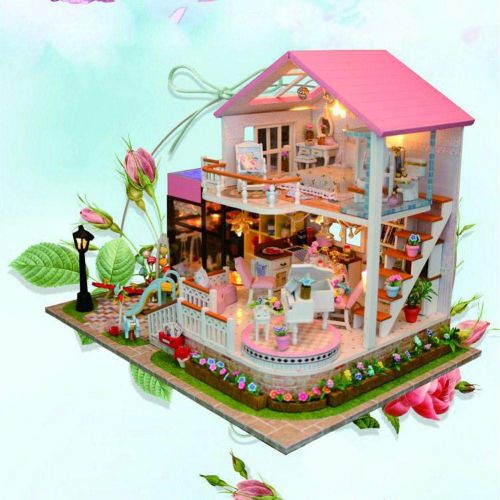  Mikolot mikolot 3D Puzzles Wooden Handmade Miniature Dollhouse DIY Kit Romantic Villa Series Dollhouses Accessories Best Valentine Gift for Women and Girls (Mermaid Tribe)