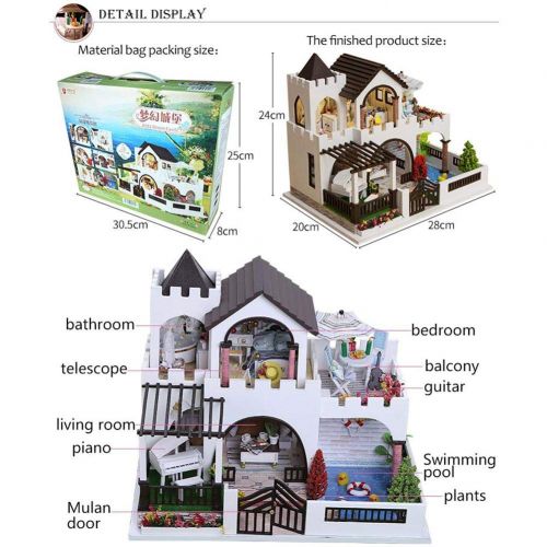  Mikolot mikolot 3D Puzzles Wooden Handmade Miniature Dollhouse DIY Kit Romantic Villa Series Dollhouses Accessories Best Valentine Gift for Women and Girls (Mermaid Tribe)