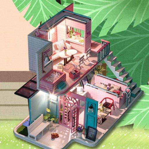  Mikolot mikolot 3D Puzzles Wooden Handmade Miniature Dollhouse DIY Kit Romantic Villa Series Dollhouses Accessories Best Valentine Gift for Women and Girls (Mermaid Tribe)