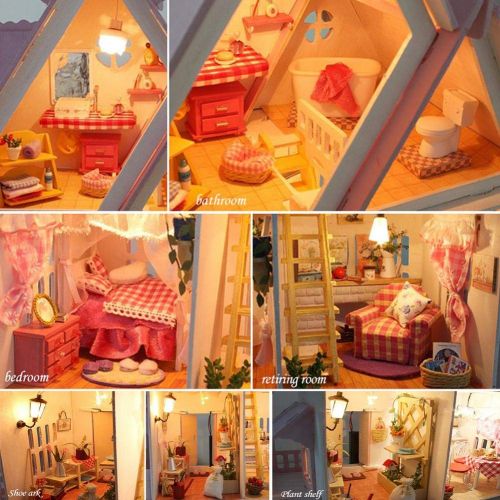  Mikolot mikolot 3D Puzzles Wooden Handmade Miniature Dollhouse DIY Kit Romantic Villa Series Dollhouses Accessories Best Valentine Gift for Women and Girls (Mermaid Tribe)