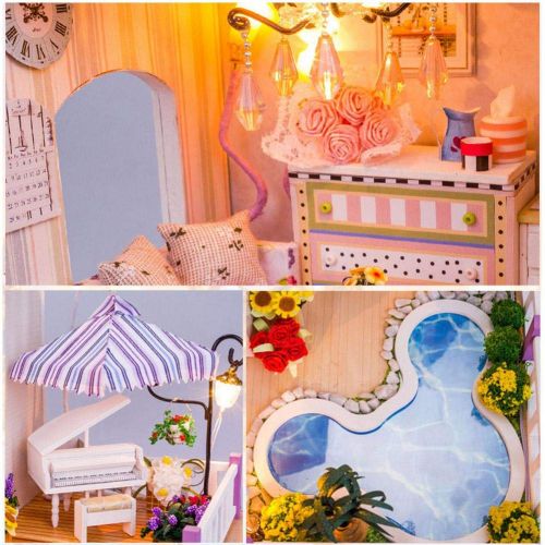  Mikolot mikolot 3D Puzzles Wooden Handmade Miniature Dollhouse DIY Kit Romantic Villa Series Dollhouses Accessories Best Valentine Gift for Women and Girls (Mermaid Tribe)