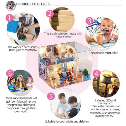  Mikolot mikolot 3D Puzzles Wooden Handmade Miniature Dollhouse DIY Kit Romantic Villa Series Dollhouses Accessories Best Valentine Gift for Women and Girls (Mermaid Tribe)