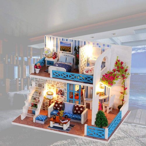  Mikolot mikolot 3D Puzzles Wooden Handmade Miniature Dollhouse DIY Kit Romantic Villa Series Dollhouses Accessories Best Valentine Gift for Women and Girls (Mermaid Tribe)