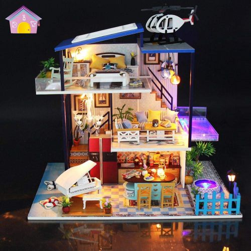  Mikolot mikolot 3D Puzzles Wooden Handmade Miniature Dollhouse DIY Kit Romantic Villa Series Dollhouses Accessories Best Valentine Gift for Women and Girls (Mermaid Tribe)