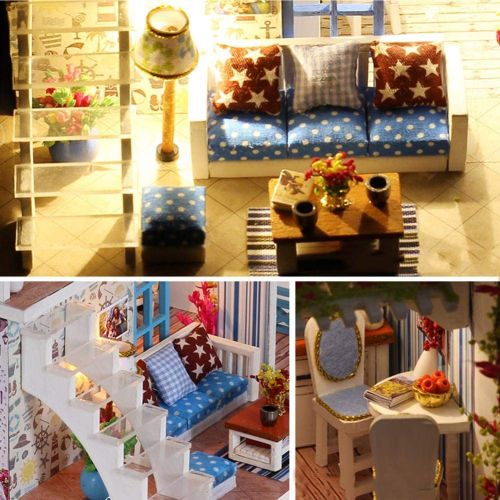  Mikolot mikolot 3D Puzzles Wooden Handmade Miniature Dollhouse DIY Kit Romantic Villa Series Dollhouses Accessories Best Valentine Gift for Women and Girls (Mermaid Tribe)