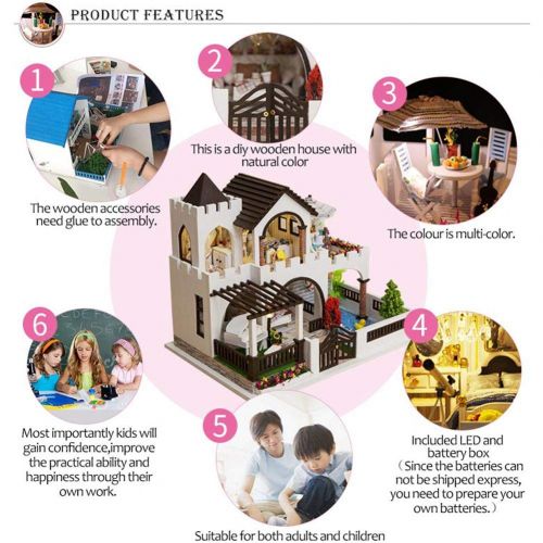  Mikolot mikolot 3D Puzzles Wooden Handmade Miniature Dollhouse DIY Kit Romantic Villa Series Dollhouses Accessories Best Valentine Gift for Women and Girls (Mermaid Tribe)