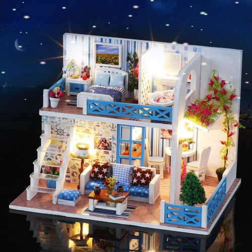  Mikolot mikolot 3D Puzzles Wooden Handmade Miniature Dollhouse DIY Kit Romantic Villa Series Dollhouses Accessories Best Valentine Gift for Women and Girls (Mermaid Tribe)