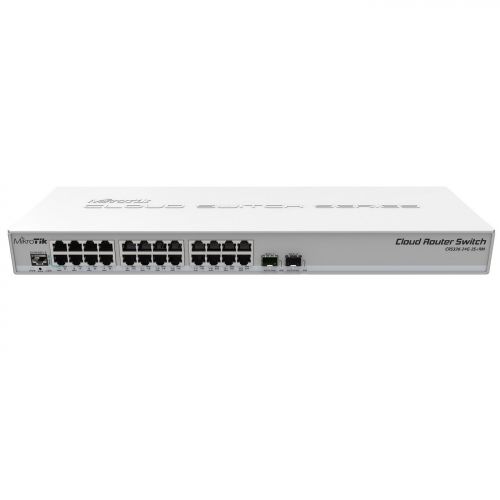  Mikrotik CRS326-24G-2S+RM Cloud Router Switch 326-24G-2S+RM 24 Gigabit port switch with 2 x SFP+ cages in 1U rackmount case, Dual boot (RouterOS or SwitchOS)