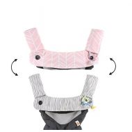 Mila Millie Premium Drool and Teething Reversible Cotton Pad | Fits Ergobaby Four Position 360 + Most Baby Carrier | Pink Herringbone Design | Hypoallergenic | Great Baby Girl Shower Gift by M