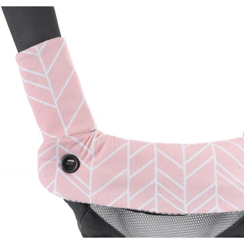  Mila Millie Premium Drool and Teething Reversible Cotton Pad | Fits Ergobaby Four Position 360 + Most Baby Carrier | Pink Herringbone Design | Hypoallergenic | Great Baby Girl Shower Gift by M