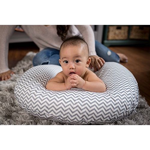  [아마존베스트]Premium Quality Nursing Pillow Cover by Mila Millie - Gray Chevron Unisex Design Slipcover - 100% Cotton Hypoallergenic - Great for Breastfeeding Mothers - Perfect Baby Shower Gift