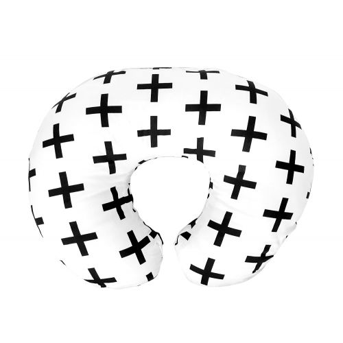  [아마존베스트]Premium Quality Nursing Pillow Cover by Mila Millie - Nordic Swiss Black Cross Unisex Design Slipcover - 100% Cotton Hypoallergenic - Perfect for Breastfeeding Mothers - Baby Showe