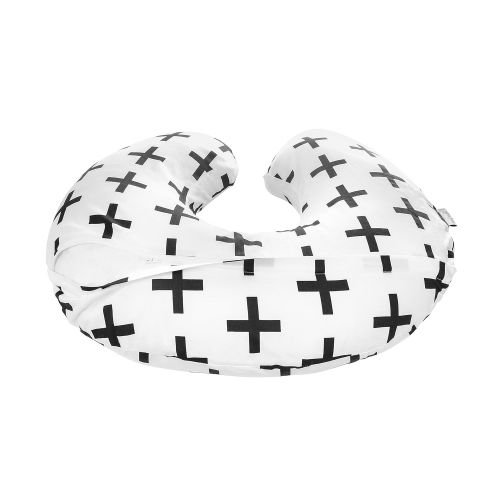  [아마존베스트]Premium Quality Nursing Pillow Cover by Mila Millie - Nordic Swiss Black Cross Unisex Design Slipcover - 100% Cotton Hypoallergenic - Perfect for Breastfeeding Mothers - Baby Showe