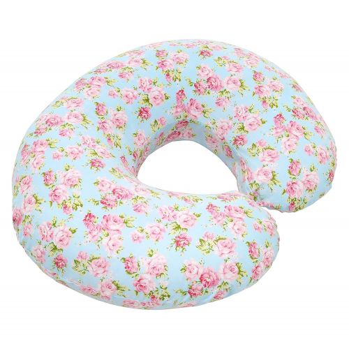  [아마존베스트]Premium Quality Nursing Pillow Cover by Mila Millie - Blue Classic Chic Flowers Slipcover - 100% Cotton Hypoallergenic - Great for Breastfeeding Mothers - Perfect Baby Shower Gift