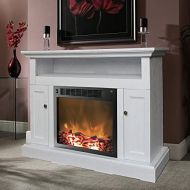 MilanHome Duchene TV Stand for TVs up to 50 with Fireplace Included, Number of Cabinets: 2, Number of Interior Shelves: 1