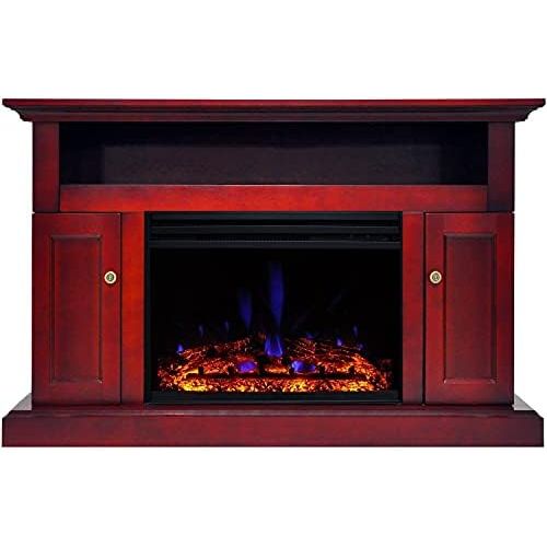  MilanHome Sorrento TV Stand for TVs up to 50 with Fireplace Included, Maximum TV Screen Size Accommodated: 50, Weight Capacity: 66 lb.