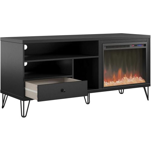  MilanHome Forest Park TV Stand for TVs up to 65 with Electric Fireplace Included, Additional Tools Required: Screw Driver; Hammer, Weight Capacity: 195 lb.