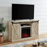 MilanHome TV Stand for TVs up to 65 with Electric and Fireplace Included, Number of Interior Shelves: 1, Fireplace Included