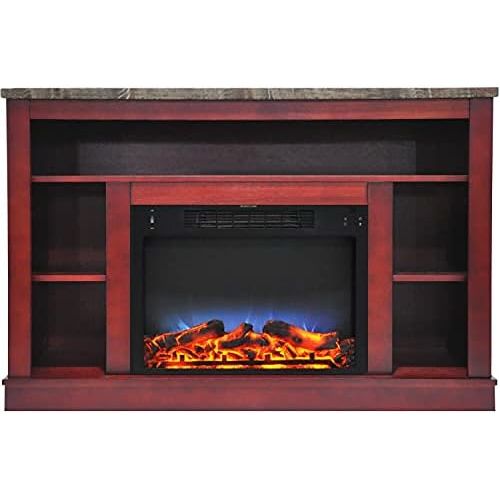  MilanHome Eudora TV Stand for TVs up to 50 with Electric Fireplace Included, Wattage: 1500 Watts, Warranty Length: 1 Year