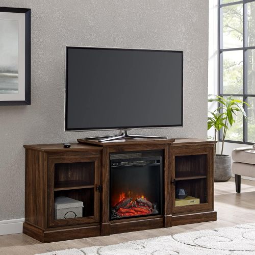  MilanHome TV Stand for TVs up to 65 with Fireplace Included, Number of Interior Shelves: 2, Overall: 60 W x 26.25 H x 15.75 D