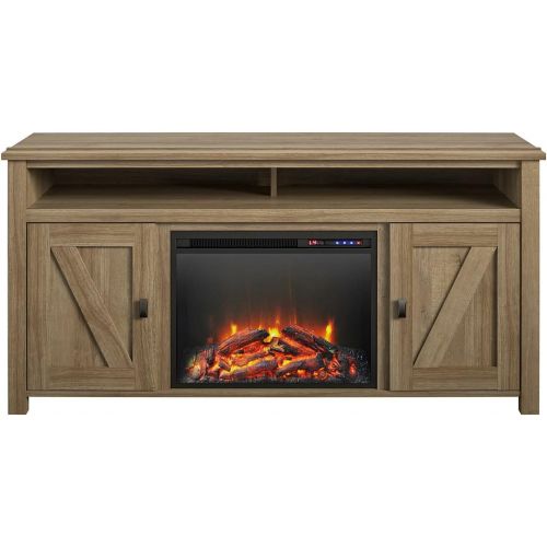  MilanHome Whittier TV Stand for TVs up to 60 with Fireplace Included, Fireplace Included, Cable Management