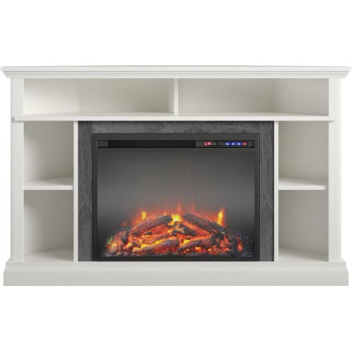  MilanHome Serbelloni TV Stand for TVs up to 50 with Electric Fireplace Included, Shelf: 9.6 H x 7.8 W x 11.8 D, Material: Manufactured Wood