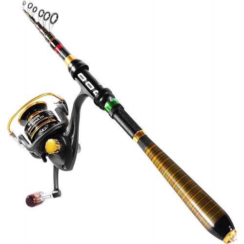  Milerong Fishing Rod and Reel Combo，Carbon Fiber Telescopic Fishing Pole with Stainless Steel Spinning Fishing Reel, Portable Travel Fishing Pole Combo for Youth Adults Beginner Sa