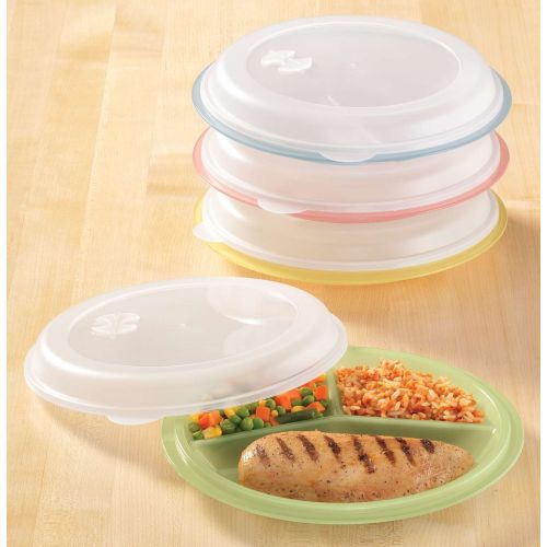  Miles Kimball Divided Plates And Food Storage Containers - Set Of 4