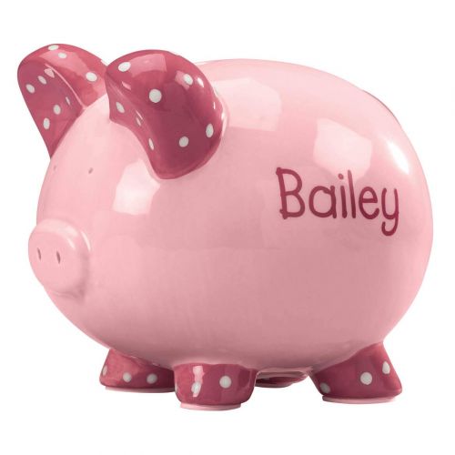  [아마존베스트]Personalized Kids Font Piggy Bank - Pink