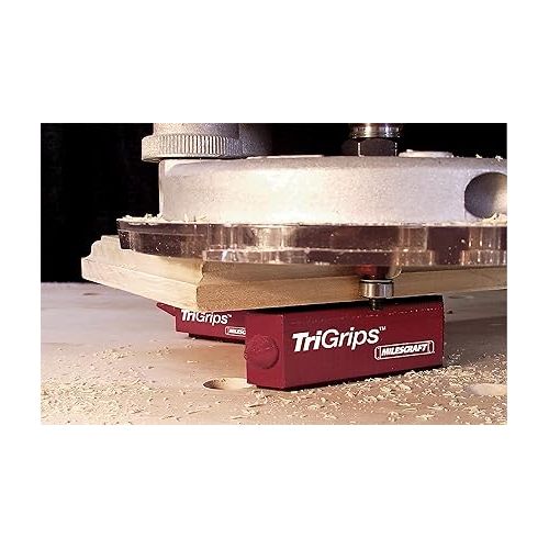  Milescraft 1600 TriGrips - Triangle Bench Cookie Work Grippers, for Woodworking, Painting, Raising and Leveling 4-pack