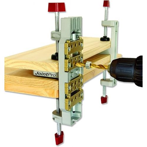  Milescraft 1311 Joint Pro Professional, Self-Clamping All Steel Doweling Jig - Quality - Includes 4 Guide Bushings for 1/4 in., 5/16 in. and 3/8 in. Dowels,Silver