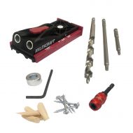 Milescraft 13230003 PocketJig200 Kit - Complete Pocket Hole Kit with Jig, Bit, Screws and Drivers, Black/Red