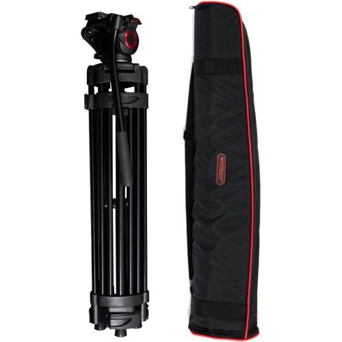  Miliboo miliboo MTT601A Heavy Duty Aluminum Video Tripod with Middle Spreader Design Camera Tripod Stand