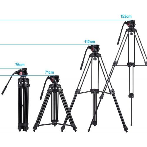  Miliboo miliboo MTT601A Heavy Duty Aluminum Video Tripod with Middle Spreader Design Camera Tripod Stand