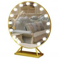 Milisome World Makeup Mirror Round Makeup Mirror LED Increased Nordic Style Retro Desktop Wedding Dressing Mirror Lights Live Stream Beauty Makeup Mirror Light