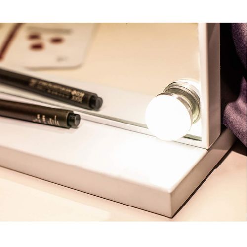  Milisome World Makeup Mirror Makeup Mirror with Light Desktop Large Led Hd Vanity Mirror Fill Light Home Hollywood Style Mirror Kit Bathroom Makeup Table Mirror Dimmable Light Set
