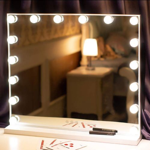  Milisome World Makeup Mirror Makeup Mirror with Light Desktop Large Led Hd Vanity Mirror Fill Light Home Hollywood Style Mirror Kit Bathroom Makeup Table Mirror Dimmable Light Set