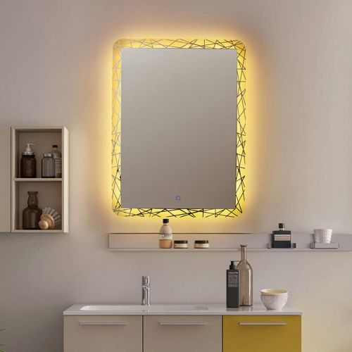  Milisome World Makeup Mirror LED Lighted Bathroom Wall Mounted Mirror Dimmable Memory Touch Button Make up Mirror Wall Bar Mirror Bathroom Silvered Anti-Fog Mirror Vertical Bathroom Vanity Lighted