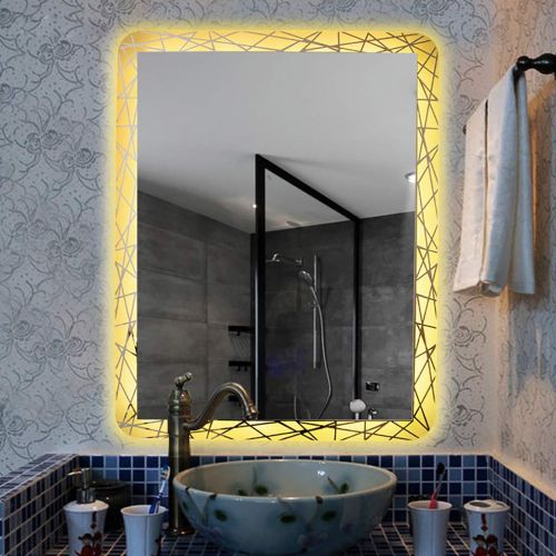  Milisome World Makeup Mirror LED Lighted Bathroom Wall Mounted Mirror Dimmable Memory Touch Button Make up Mirror Wall Bar Mirror Bathroom Silvered Anti-Fog Mirror Vertical Bathroom Vanity Lighted