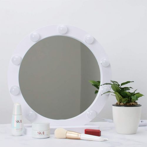  Milisome World Makeup Mirror Makeup Mirror Hollywood Style Led Vanity Mirror Lights Kit with Dimmable Light Bulbs Wall Mounted Lighting Mirror Round Large