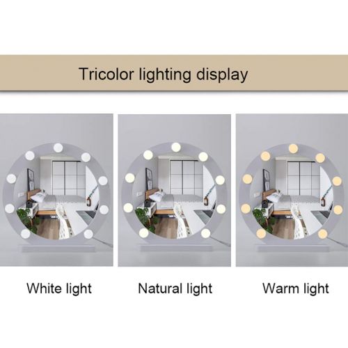  Milisome World Makeup Mirror Makeup Mirror Hollywood Style Led Vanity Mirror Lights Kit with Dimmable Light Bulbs Wall Mounted Lighting Mirror Round Large